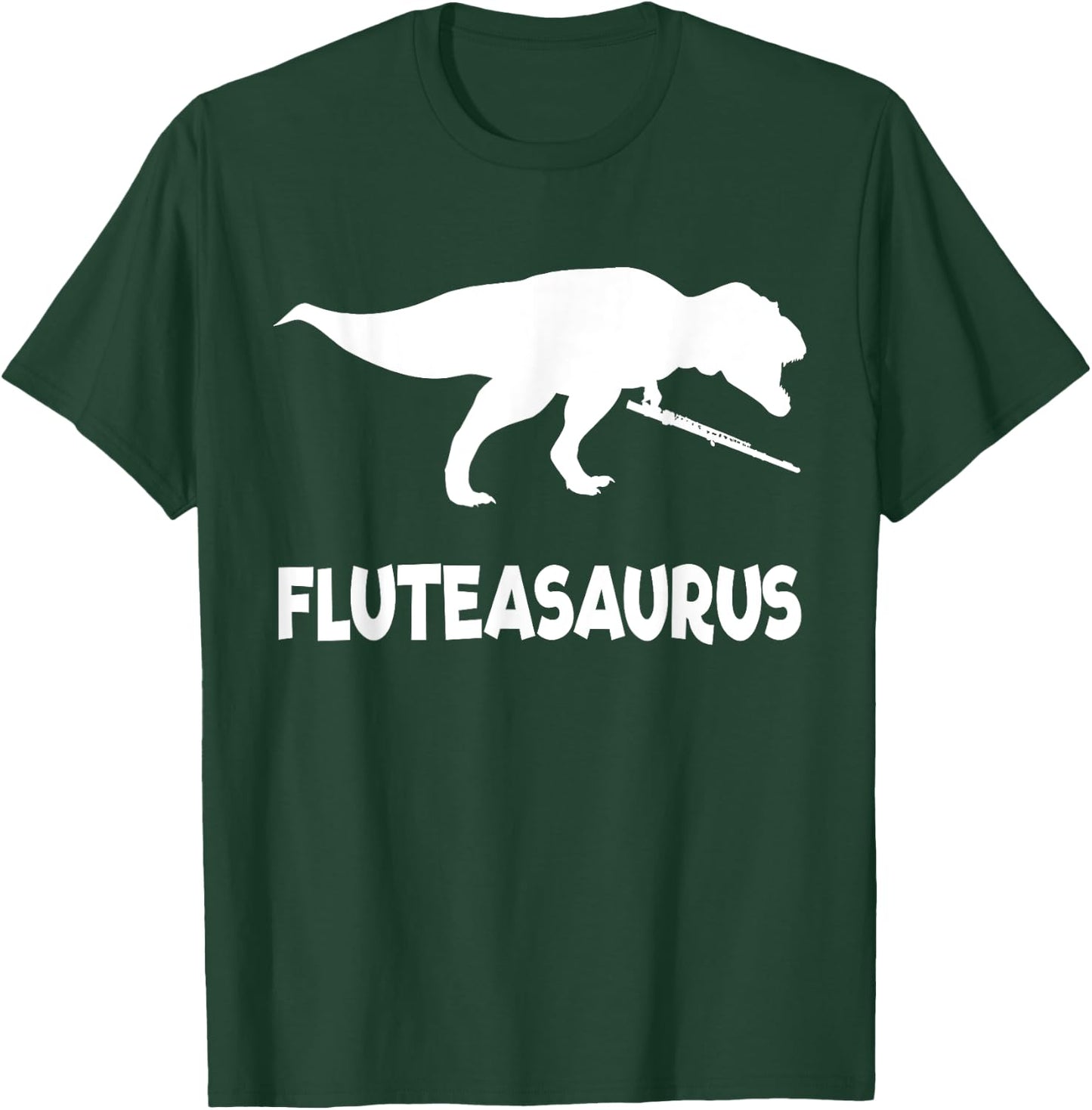 Funny Fluteasaurus Flute Dinosaur (Flute Shirt) T-Shirt - T-Shirt | Forest