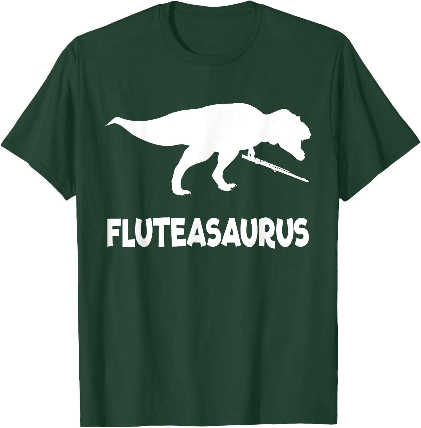 Funny Fluteasaurus Flute Dinosaur (Flute Shirt) T-Shirt - T-Shirt | Forest