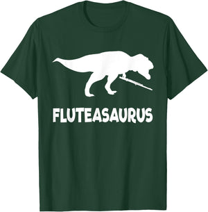 Funny Fluteasaurus Flute Dinosaur (Flute Shirt) T-Shirt - T-Shirt | Forest