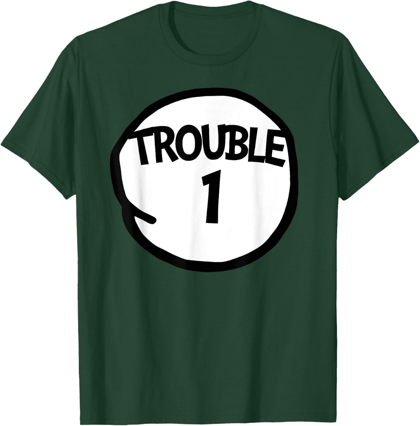 Trouble 1 Funny Trouble One Matching Group Trouble 1 , Black, S T-Shirt - T-Shirt | Forest