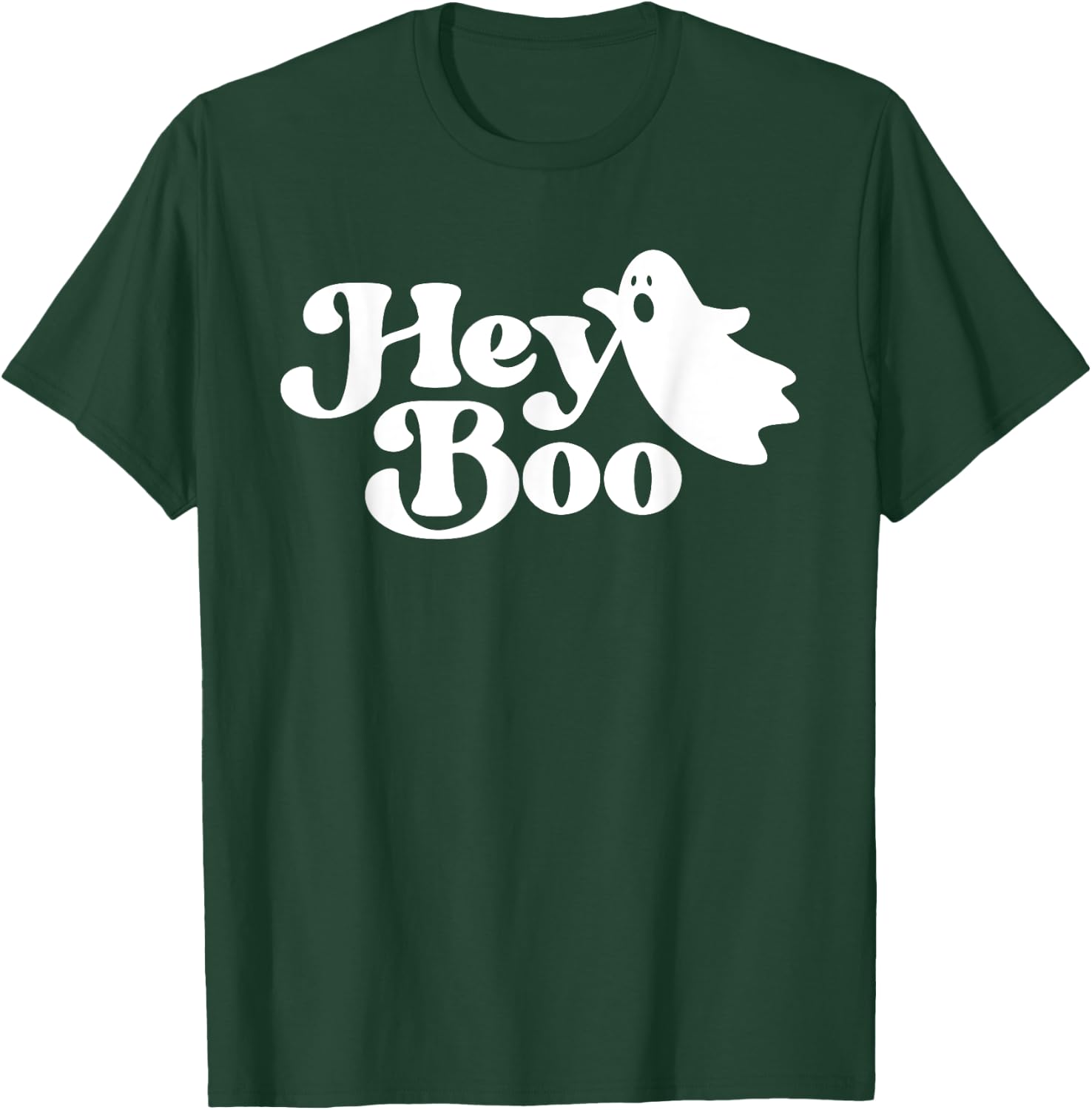 Hey Boo Funny Ghost Halloween Men Women Kids T-Shirt - T-Shirt | Forest
