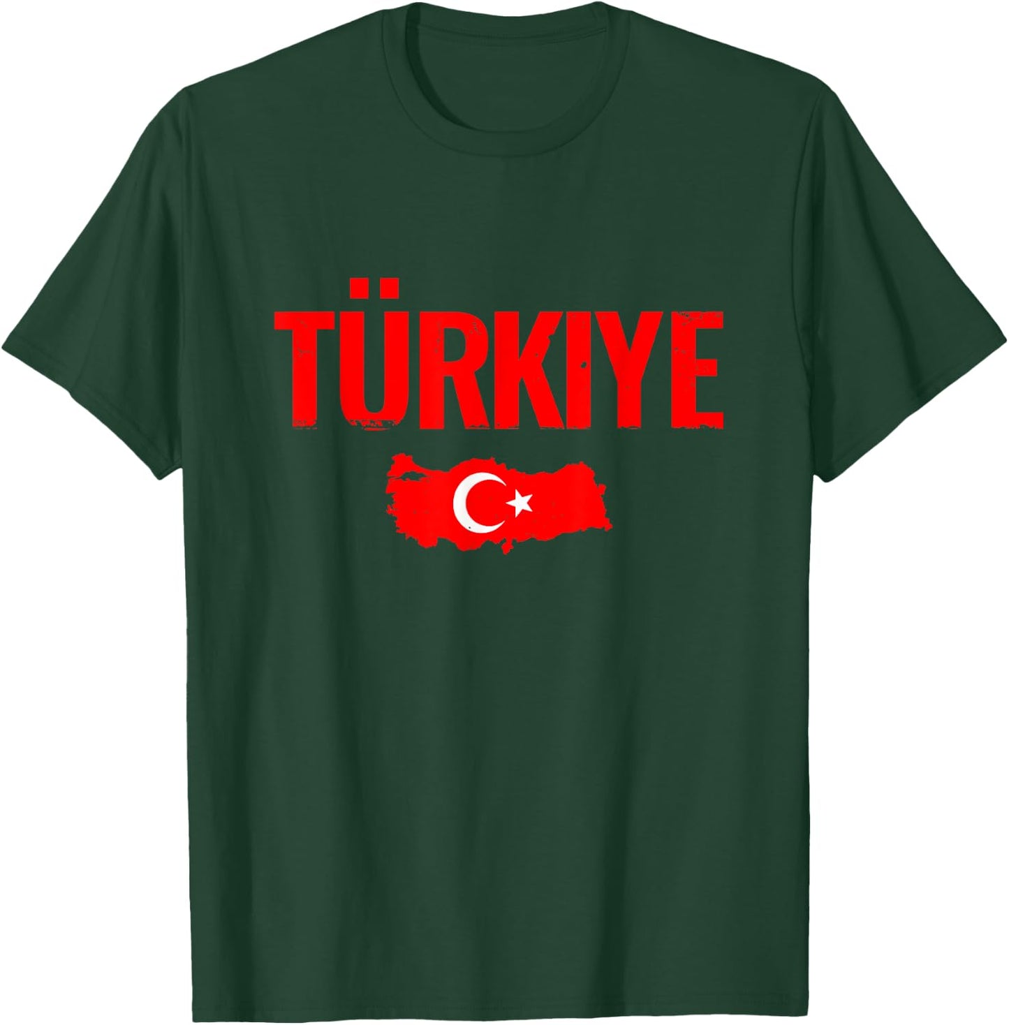 Türkiye Map Vintage Turkey Turkish Flag , Black, S T-Shirt - T-Shirt | Forest