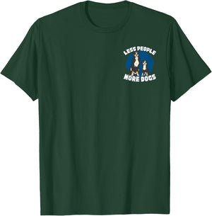 Less People More Dogs Minimalist Dog Lover T-Shirt - T-Shirt | Forest