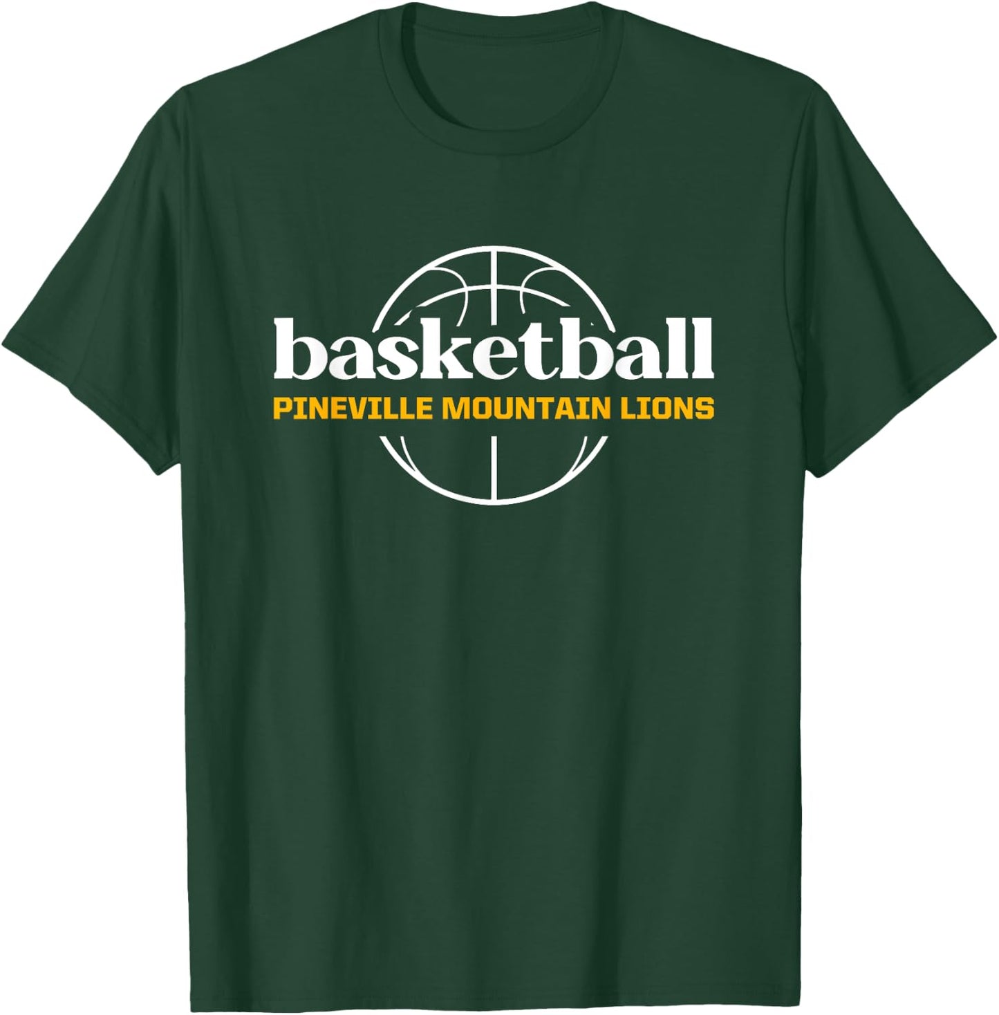 Pineville Mountain Lions Basketball T-Shirt - T-Shirt | Forest