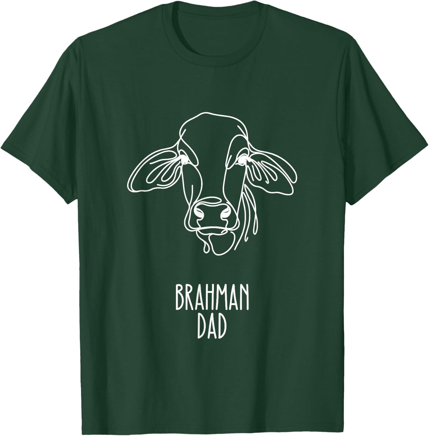 Line Art Best Cow Dad Men - Brahman T-Shirt - T-Shirt | Forest