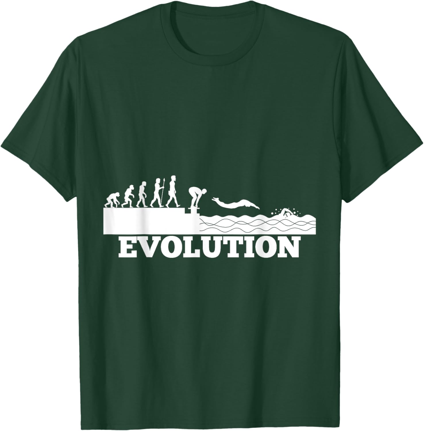 Fun Evolution Swimming Pool Swim Sport Lover Gift T-Shirt - T-Shirt | Forest