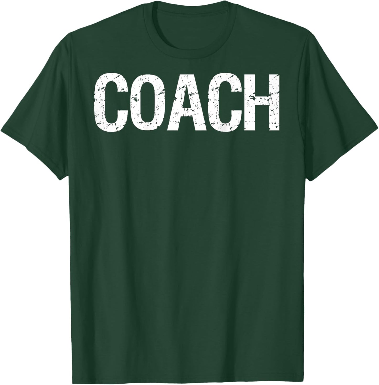 Coach on Back for Coaches Soccer Baseball Football T-Shirt - T-Shirt | Forest