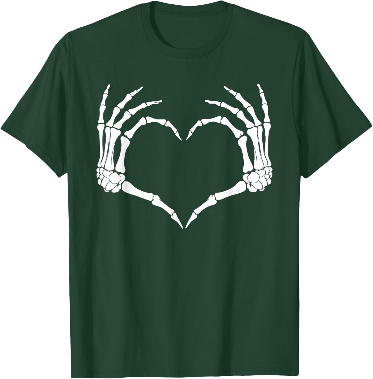 Skeleton Heart Hand Sign Family Women Girl Halloween Costume T-Shirt - T-Shirt | Forest