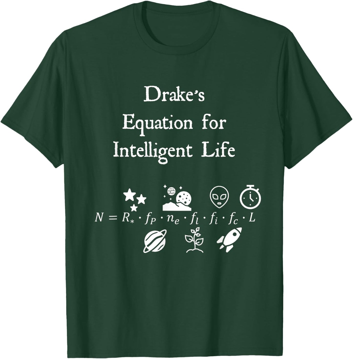 Nerdy Drake's Equation Space Science Physics Teacher Gift T-Shirt - T-Shirt | Forest