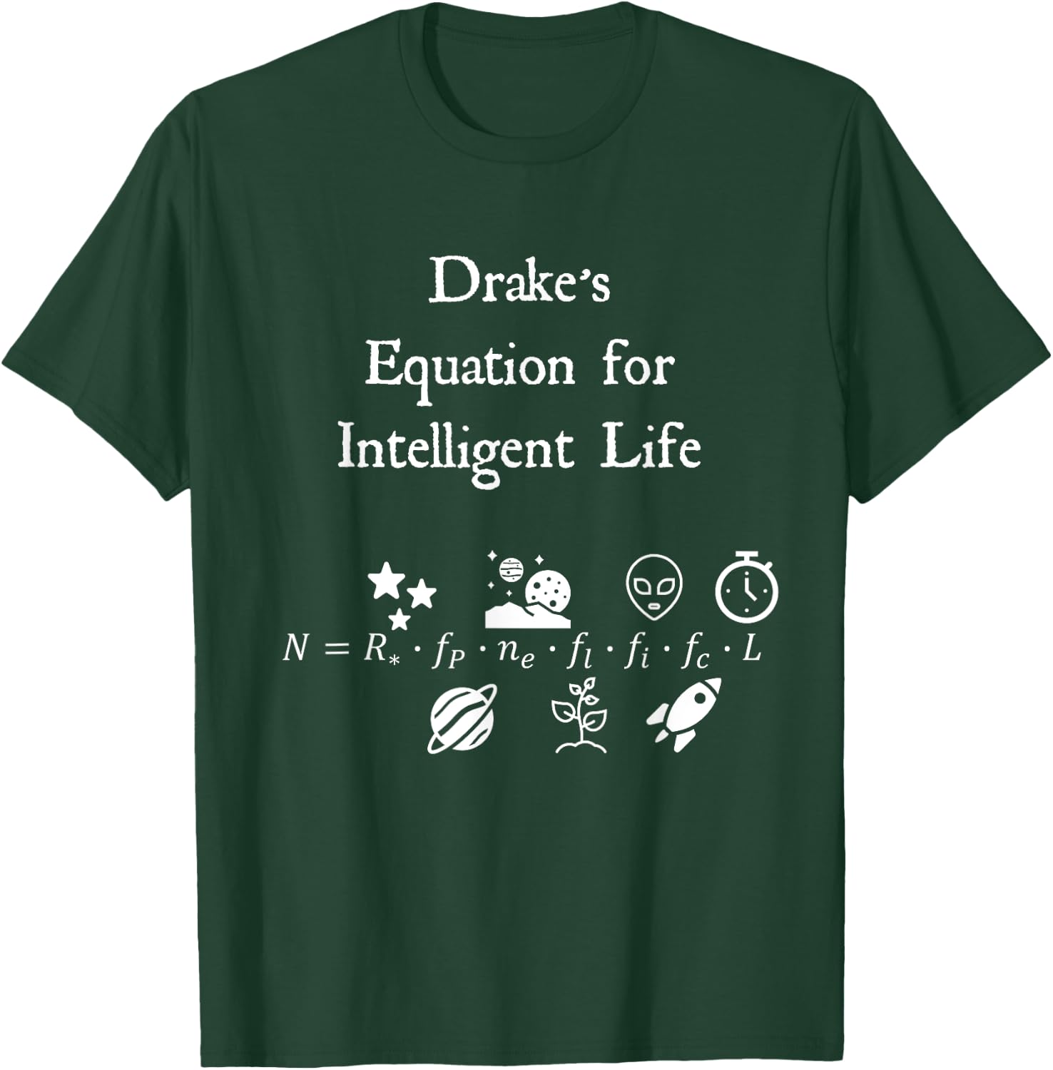 Nerdy Drake's Equation Space Science Physics Teacher Gift T-Shirt - T-Shirt | Forest
