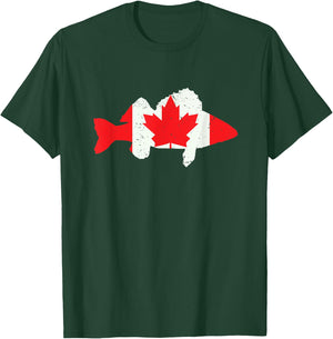 Canada Flag Walleye Fishing Walleye Fish Cool Gifts T-Shirt - T-Shirt | Forest