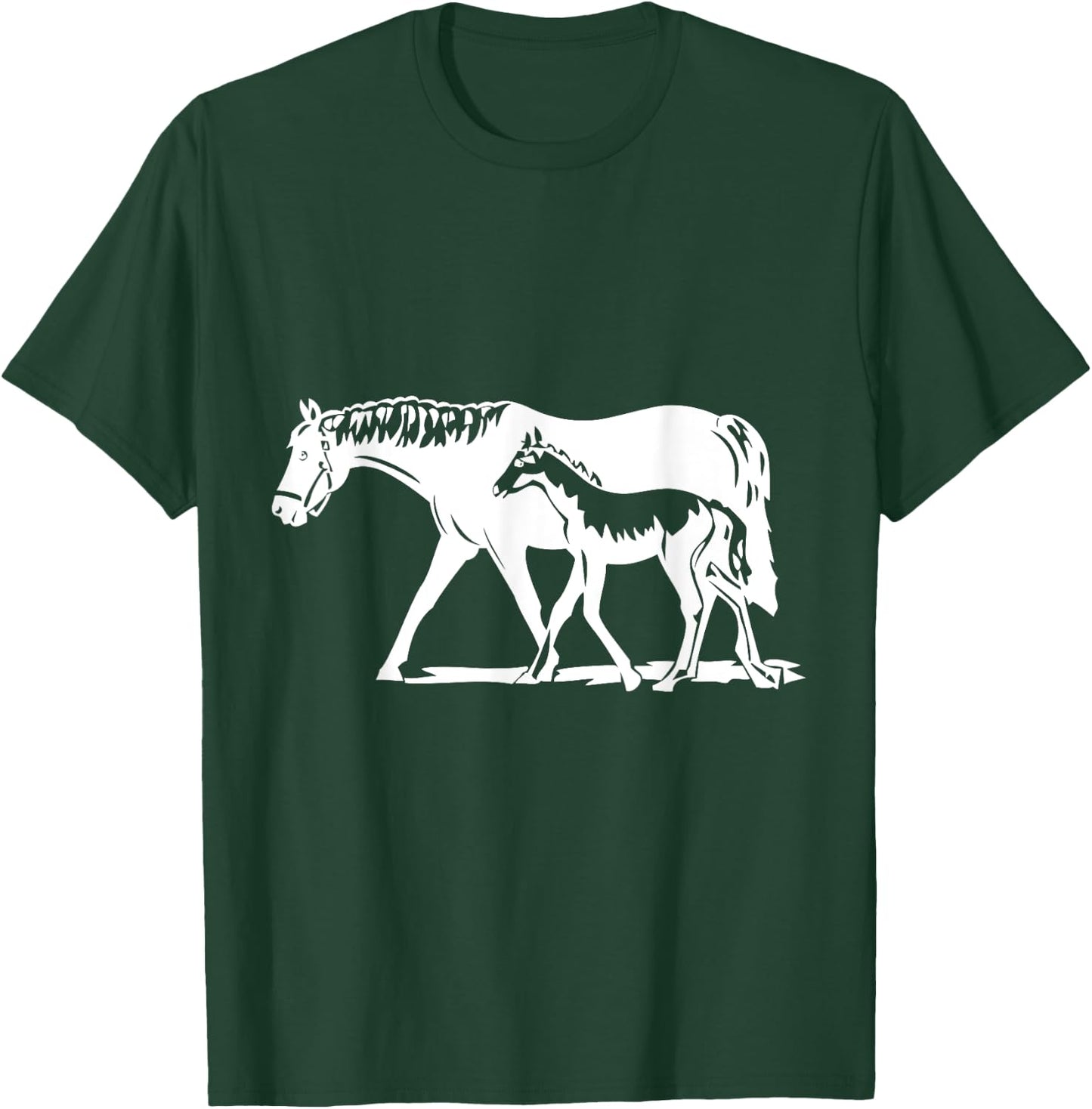 Horse Mom With Baby Mare And Foal T-Shirt - T-Shirt | Forest