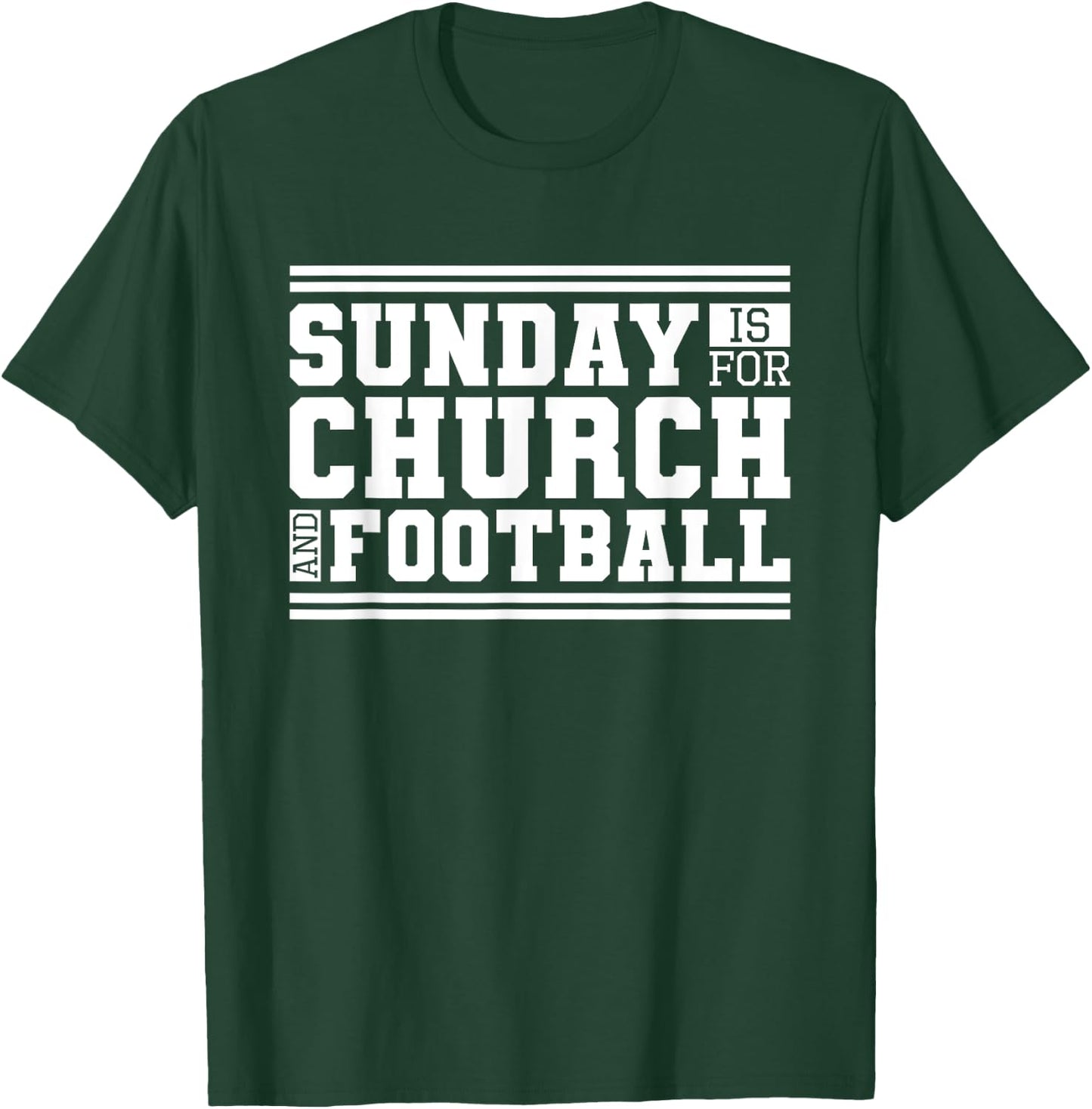 Sunday Is For Church And Football, Christian Jesus Football T-Shirt - T-Shirt | Forest