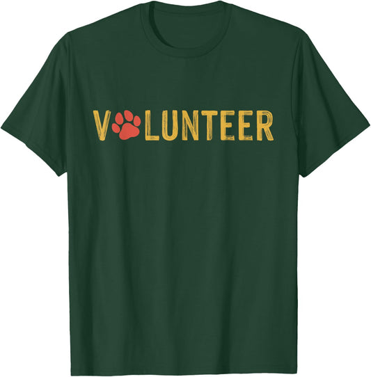 Animal Shelter Volunteer Veterinarian Dog Paw Animal Rescue T-Shirt - T-Shirt | Forest