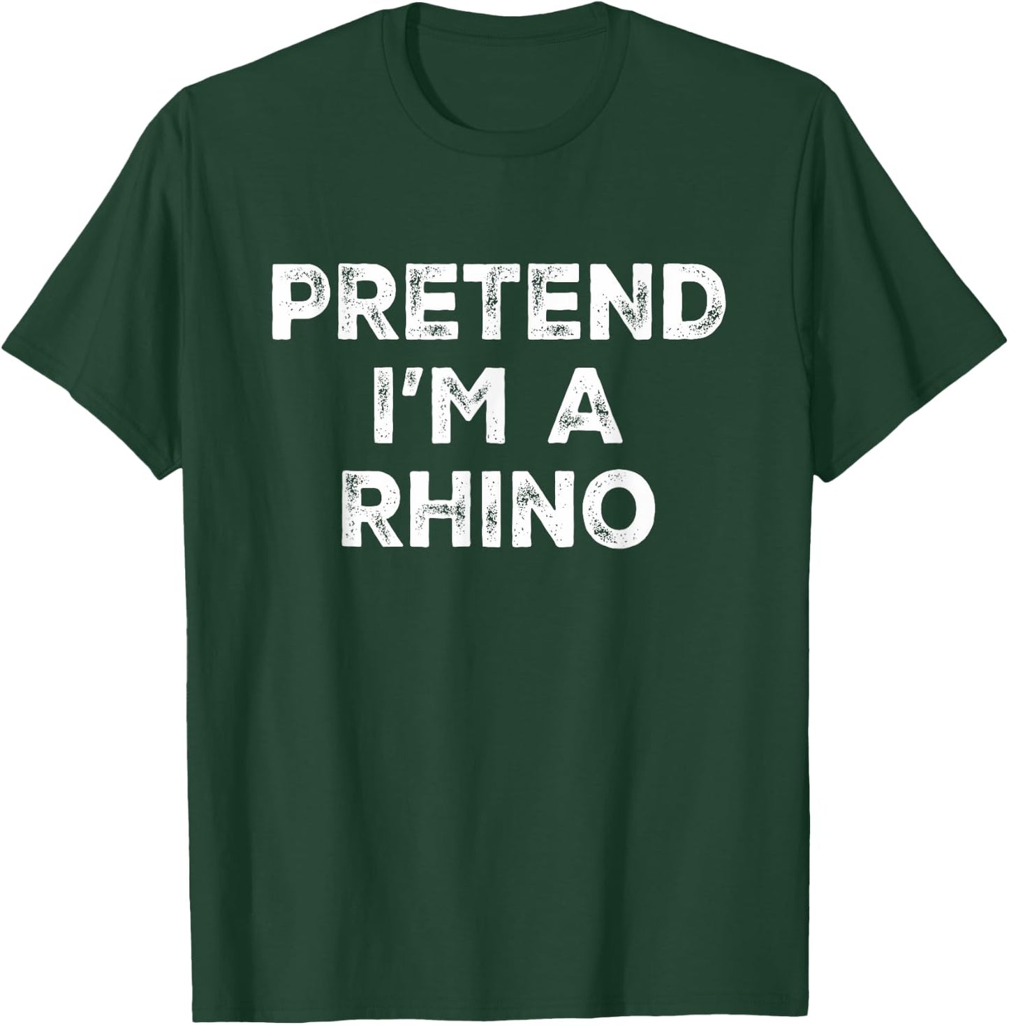 Pretend I'm A Rhino Lazy Halloween Costume T-Shirt - T-Shirt | Forest