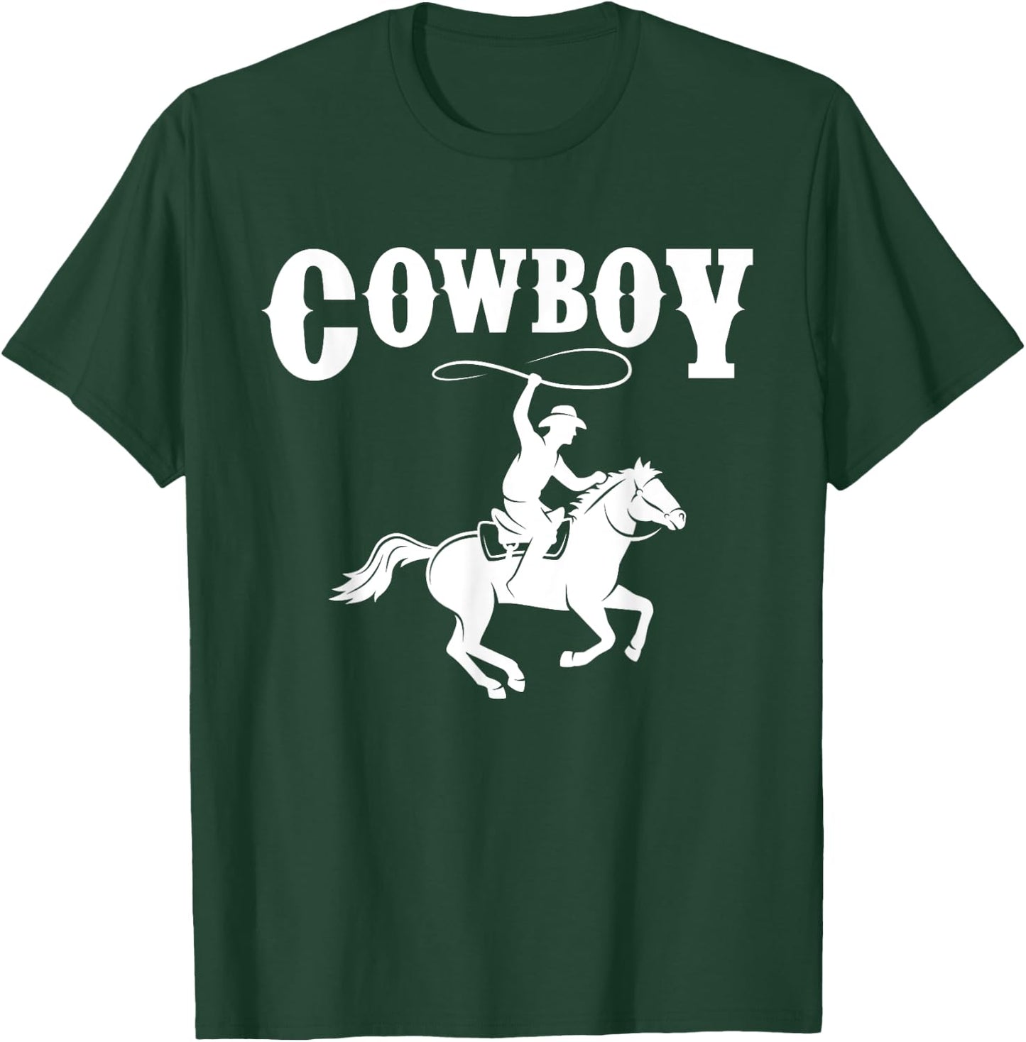 Cowboy Lasso Horse Riding - Wild West Rodeo Stampede T-Shirt - T-Shirt | Forest