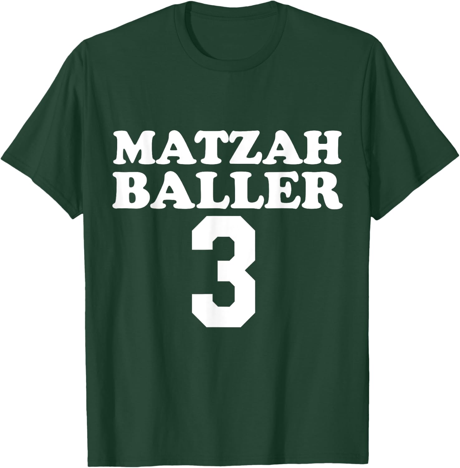 MATZAH BALLERS 3 Funny Jewish Pun Basketball Team Jersey T-Shirt - T-Shirt | Forest