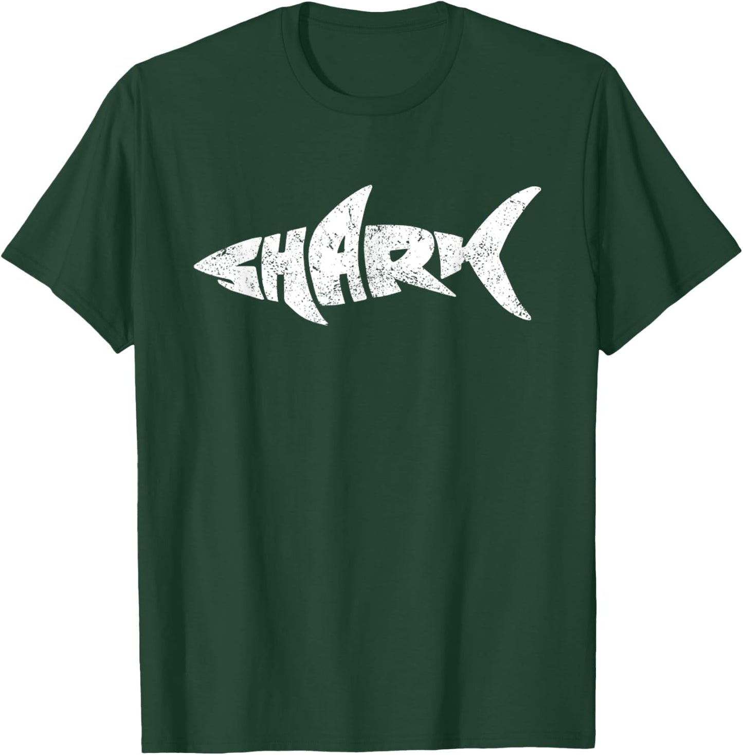 Vintage Shark Grunge Style Retro Shark Attack T-Shirt - T-Shirt | Forest