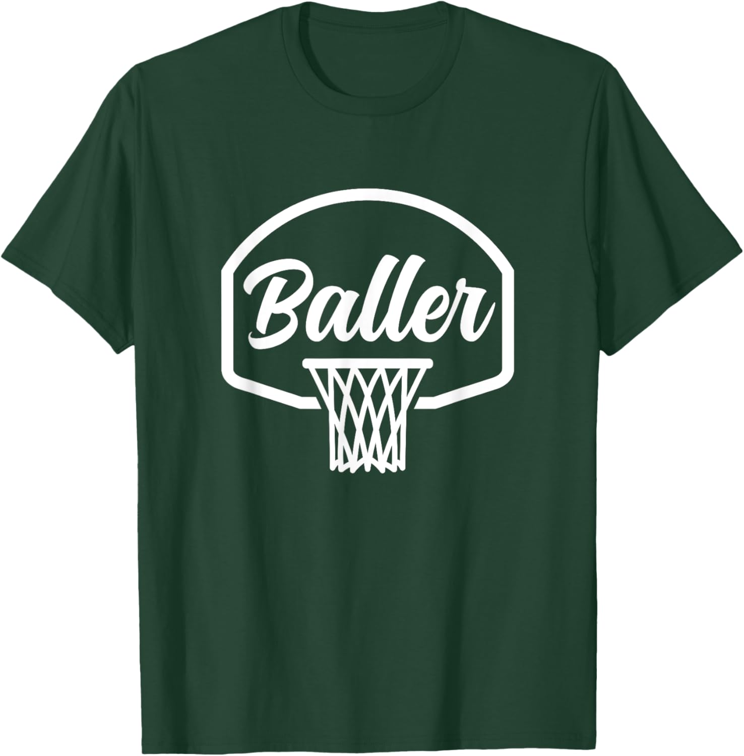 Baller Vintage Basketball Hoop Net Lifestyle Vintage 70s T-Shirt - T-Shirt | Forest