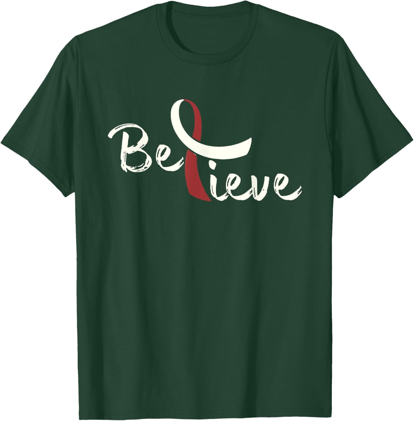 Believe - Head And Neck Cancer Shirt Gift T-Shirt - T-Shirt | Forest