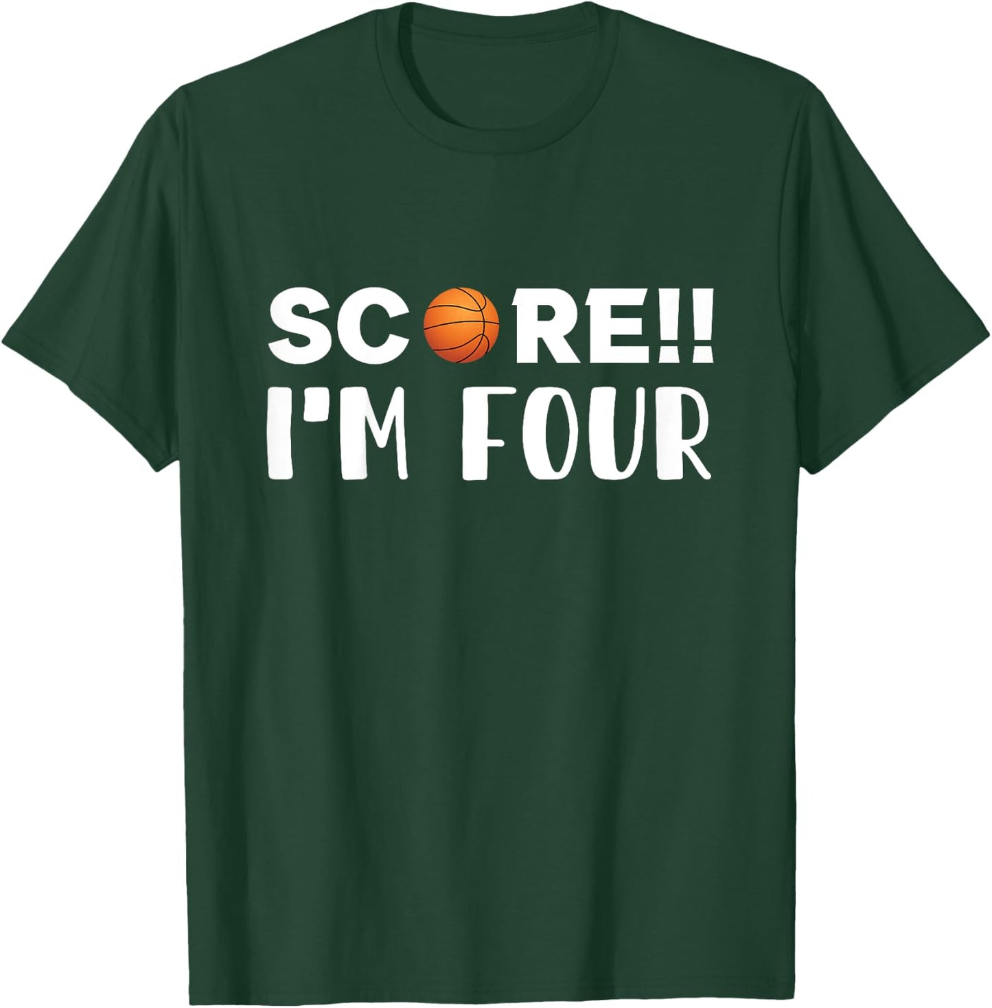 Score i'm Four, sport lover 4th birthday kids 4 T-Shirt - T-Shirt | Forest
