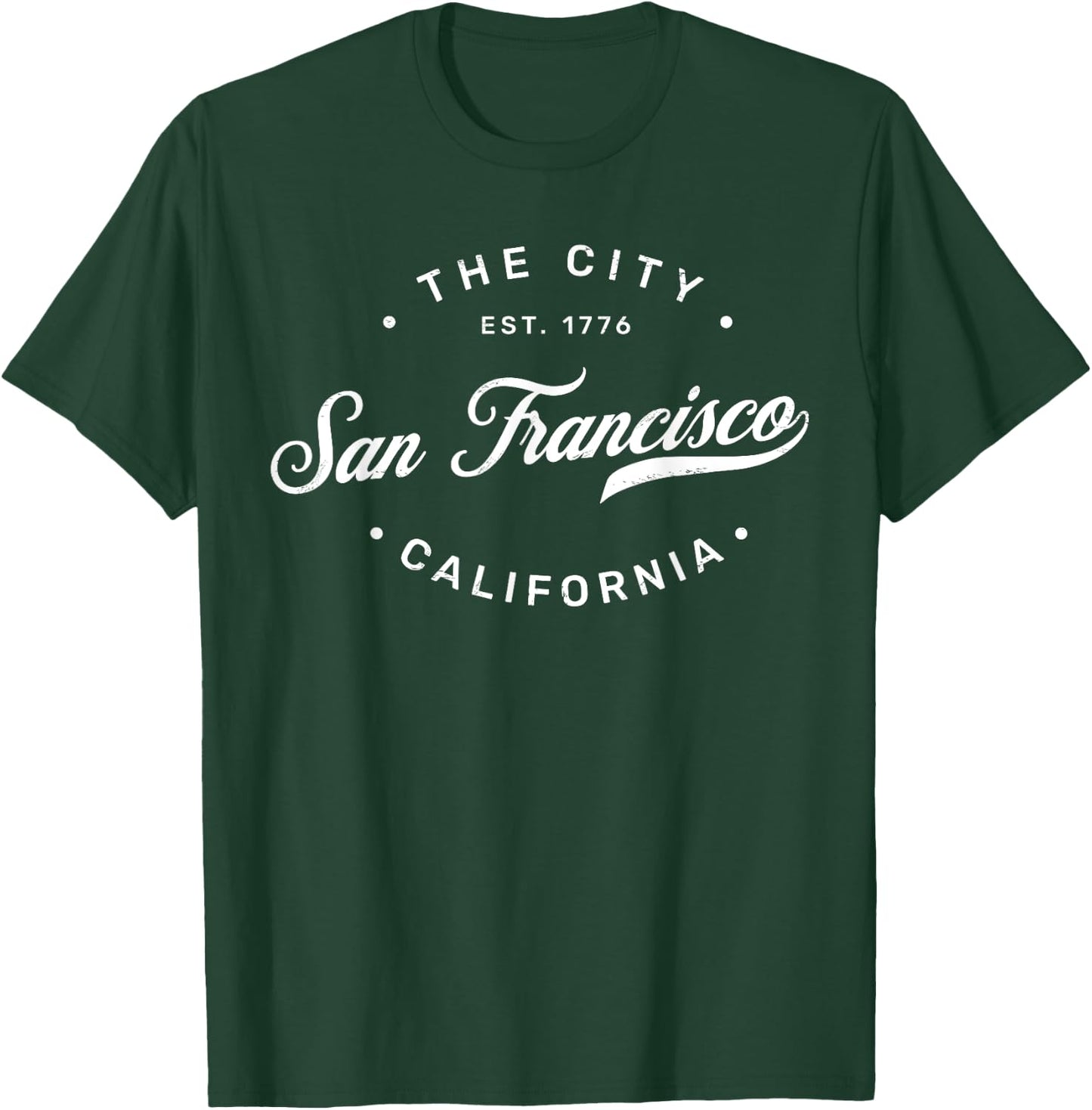 Classic Retro Vintage Distressed San Francisco California SF T-Shirt - T-Shirt | Forest