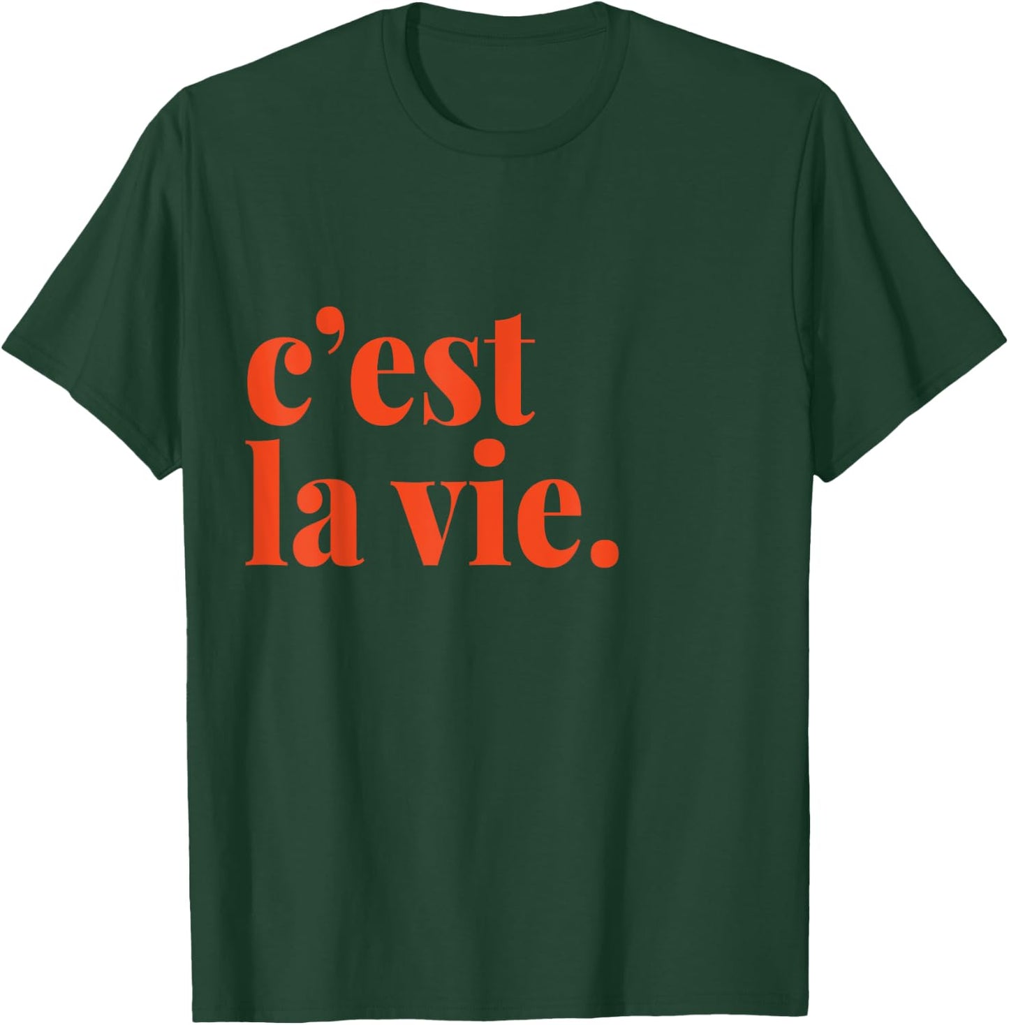 Minimalist French C'est la Vie Gift , black T-Shirt - T-Shirt | Forest