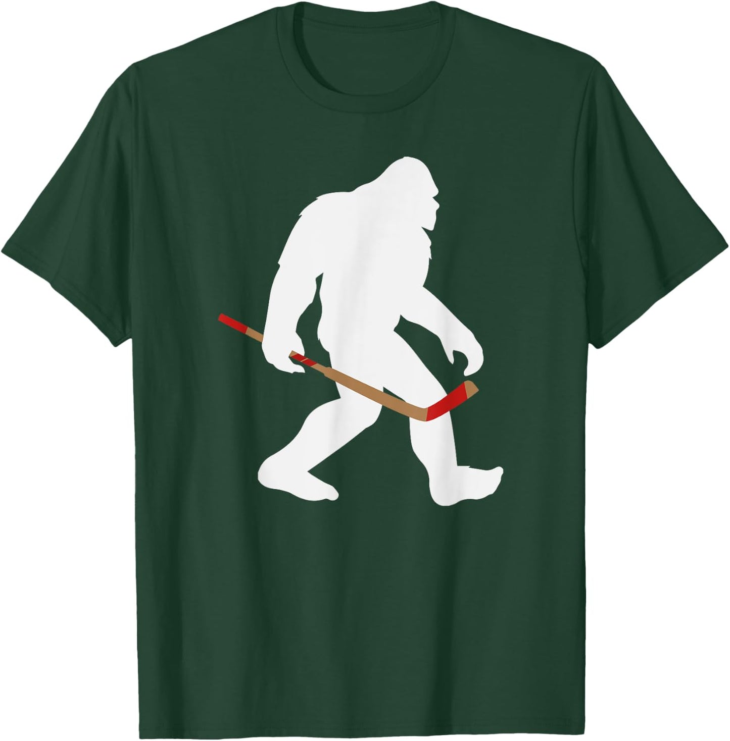 Sasquatch Bigfoot Hockey Player Funny Hockey Lovers T-Shirt - T-Shirt | Forest