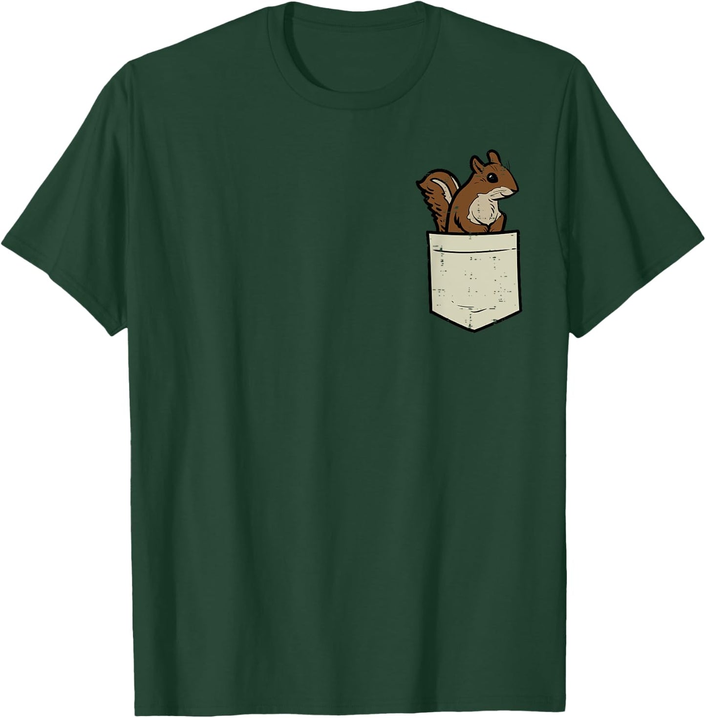 Squirrel Pocket Cute Chipmunk Rodent Women Girls Kids Men T-Shirt - T-Shirt | Forest