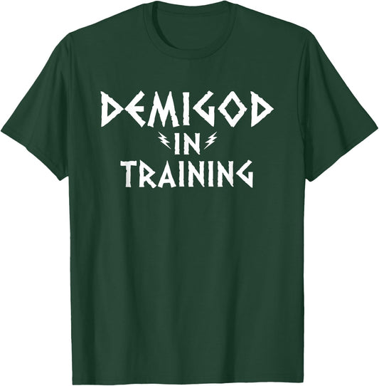 DEMIGOD in TRAINING shirt Funny workout Greek Myths T-Shirt - T-Shirt | Forest