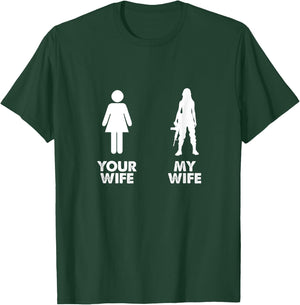 My Wife Is A US Veteran Proud Husband Of Women Vet T-Shirt - T-Shirt | Forest