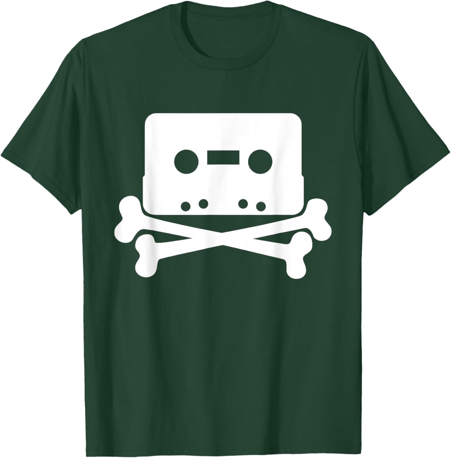 Vintage retro Cassette Tape Skull and Crossbones T-Shirt - T-Shirt | Forest