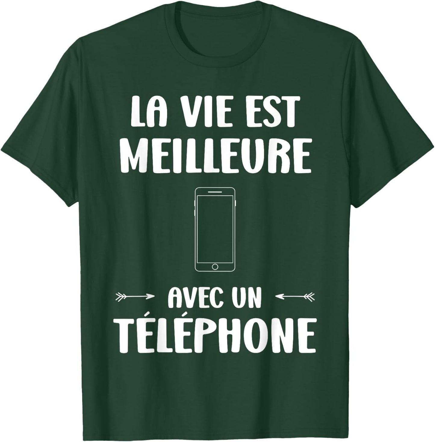 Portable Humor Life Is Better with a Phone , Black, S T-Shirt - T-Shirt | Forest
