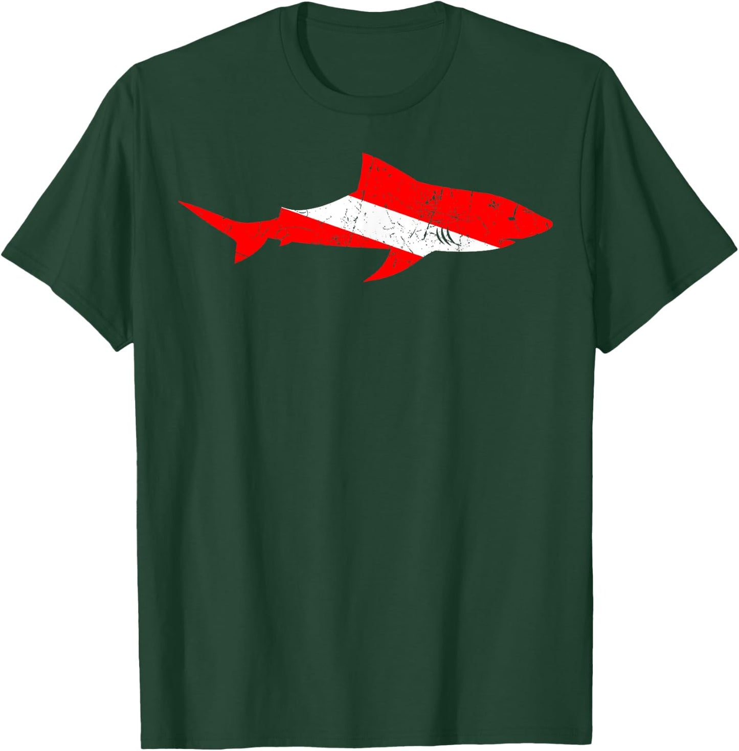 Shark Scuba Diving Diver Down Flag Underwater Dive Deep-Sea T-Shirt - T-Shirt | Forest