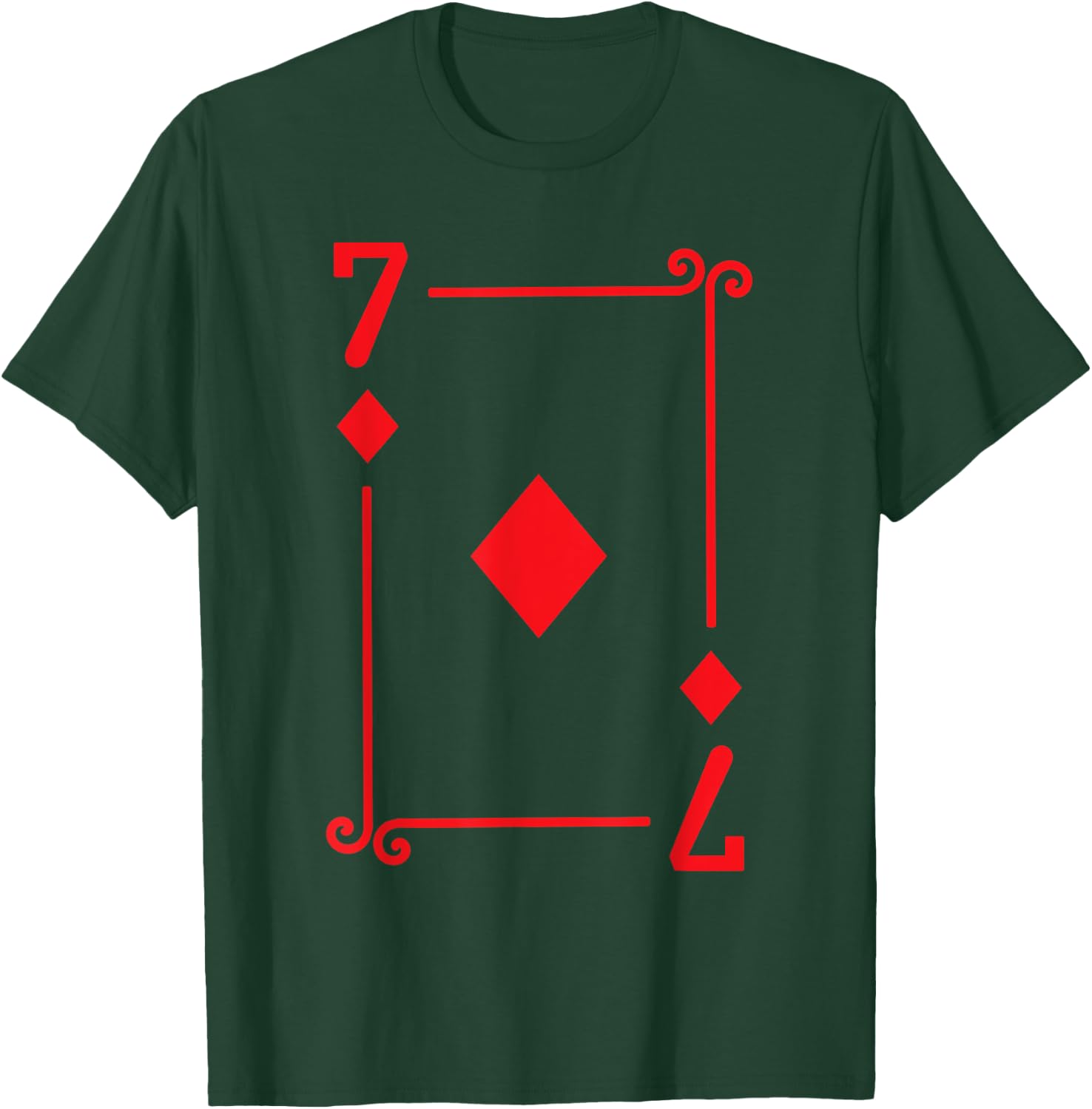 Playing Cards - Matching Diamonds Card Suits - Seven Card T-Shirt - T-Shirt | Forest