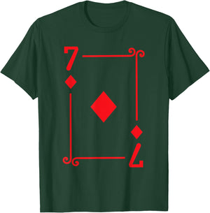 Playing Cards - Matching Diamonds Card Suits - Seven Card T-Shirt - T-Shirt | Forest
