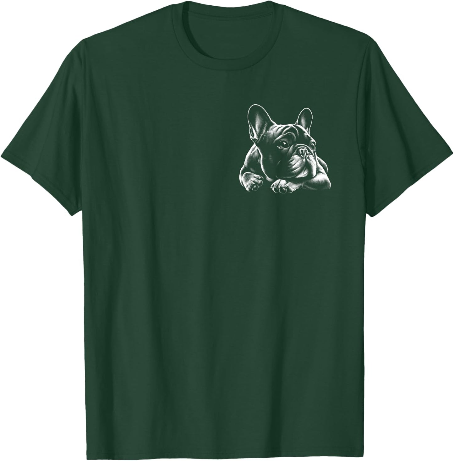 Cute Dreamy French Bulldog on Chest Men Women Kids T-Shirt - T-Shirt | Forest