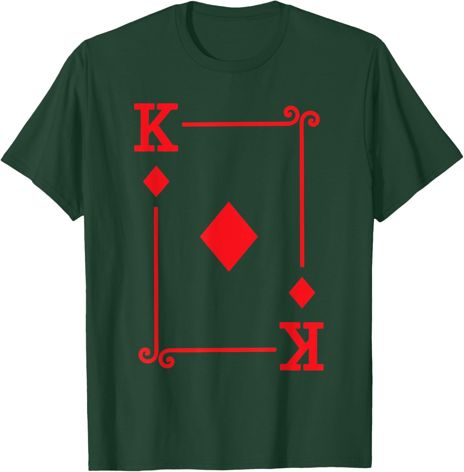 Playing Cards - Matching Diamonds Card Suits - King Card T-Shirt - T-Shirt | Forest