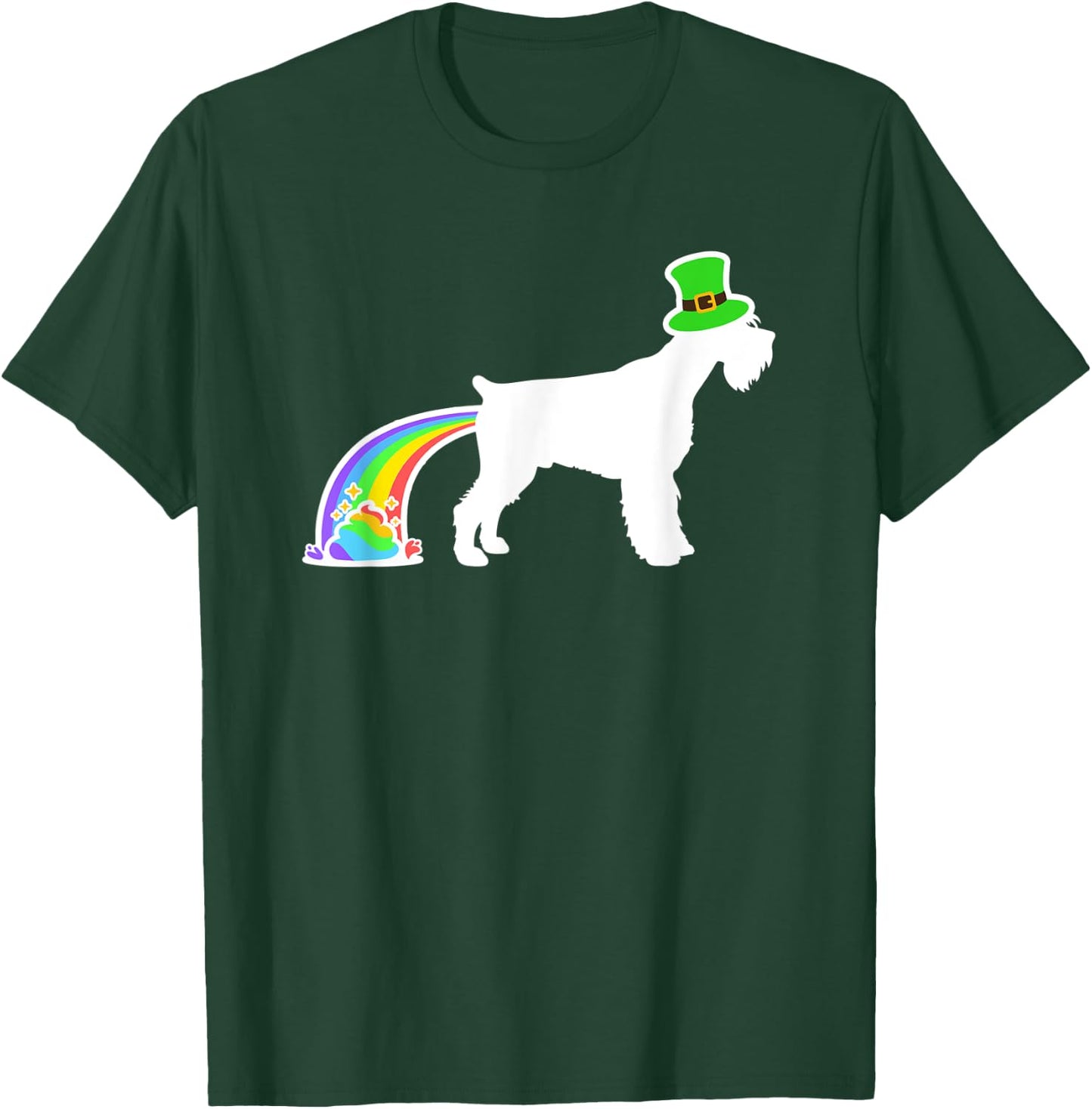 St. Patrick's Day Rainbow Dog - Giant Schnauzer T-Shirt - T-Shirt | Forest