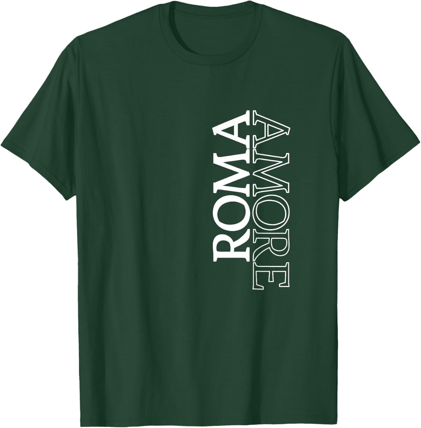Roma Amore Rome Love Italy Typography Traveler Souvenir Gift T-Shirt - T-Shirt | Forest