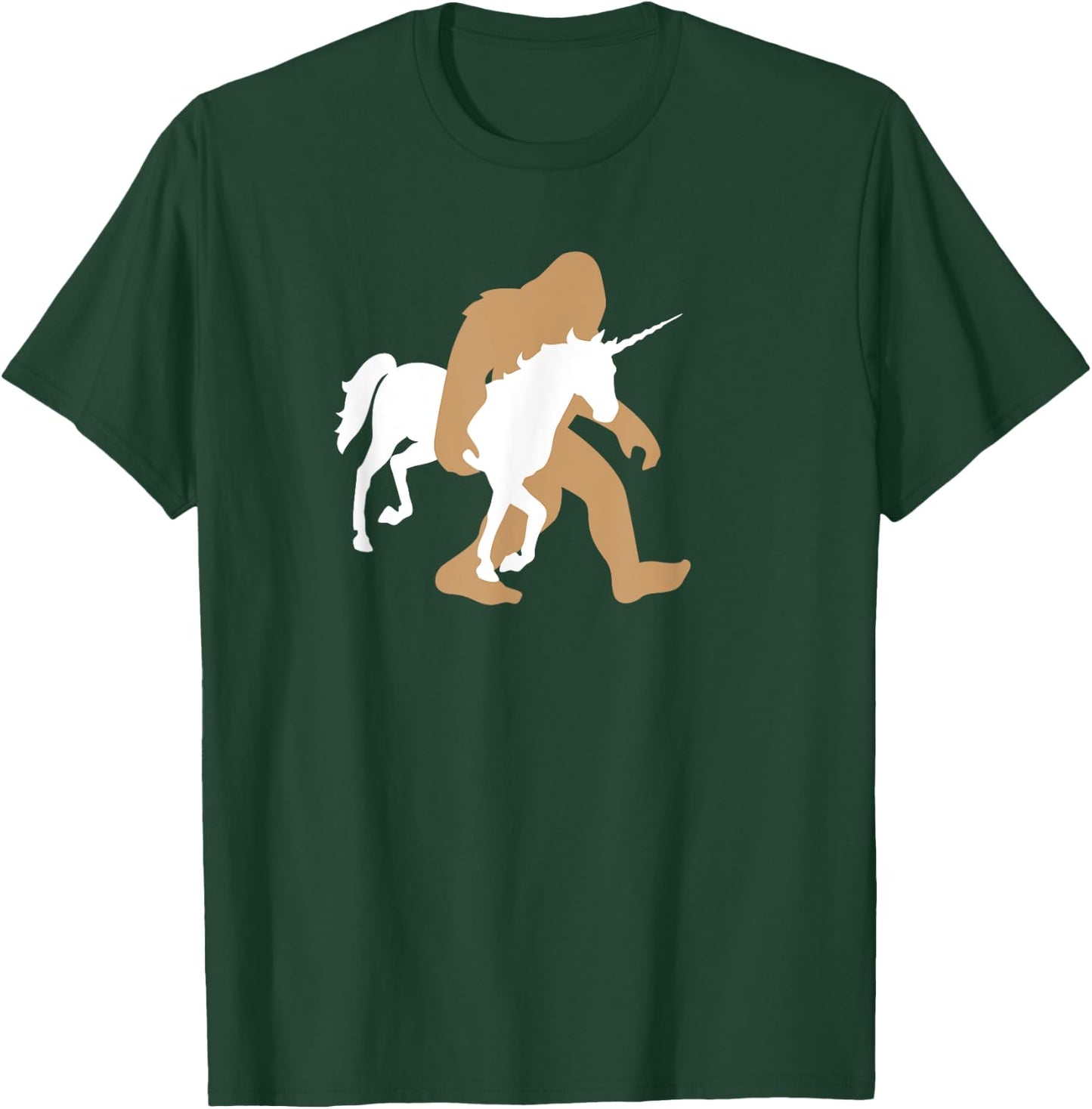 Bigfoot Carrying Unicorn Funny Cute Sasquatch Gift T-Shirt - T-Shirt | Forest