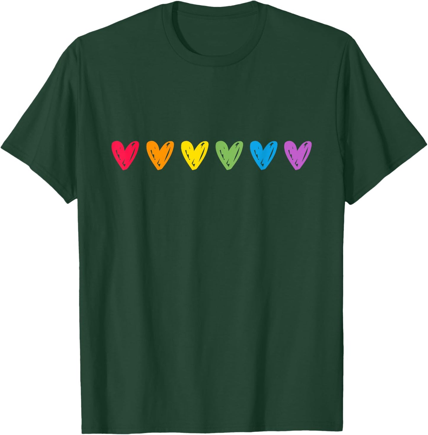 Rainbow Heart LGBTQ CSD Gay Pride , black T-Shirt - T-Shirt | Forest