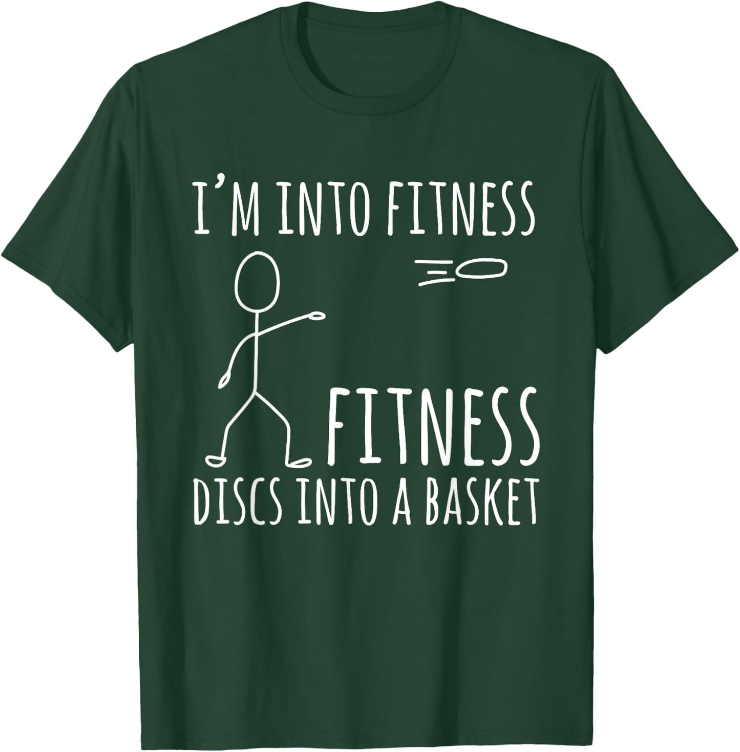 Men Disc Golf Player Sport Frisbee Clothing -Adults Black Small Disc Golf Fitness Discs Into A Basket Funny T-Shirt - T-Shirt | Forest