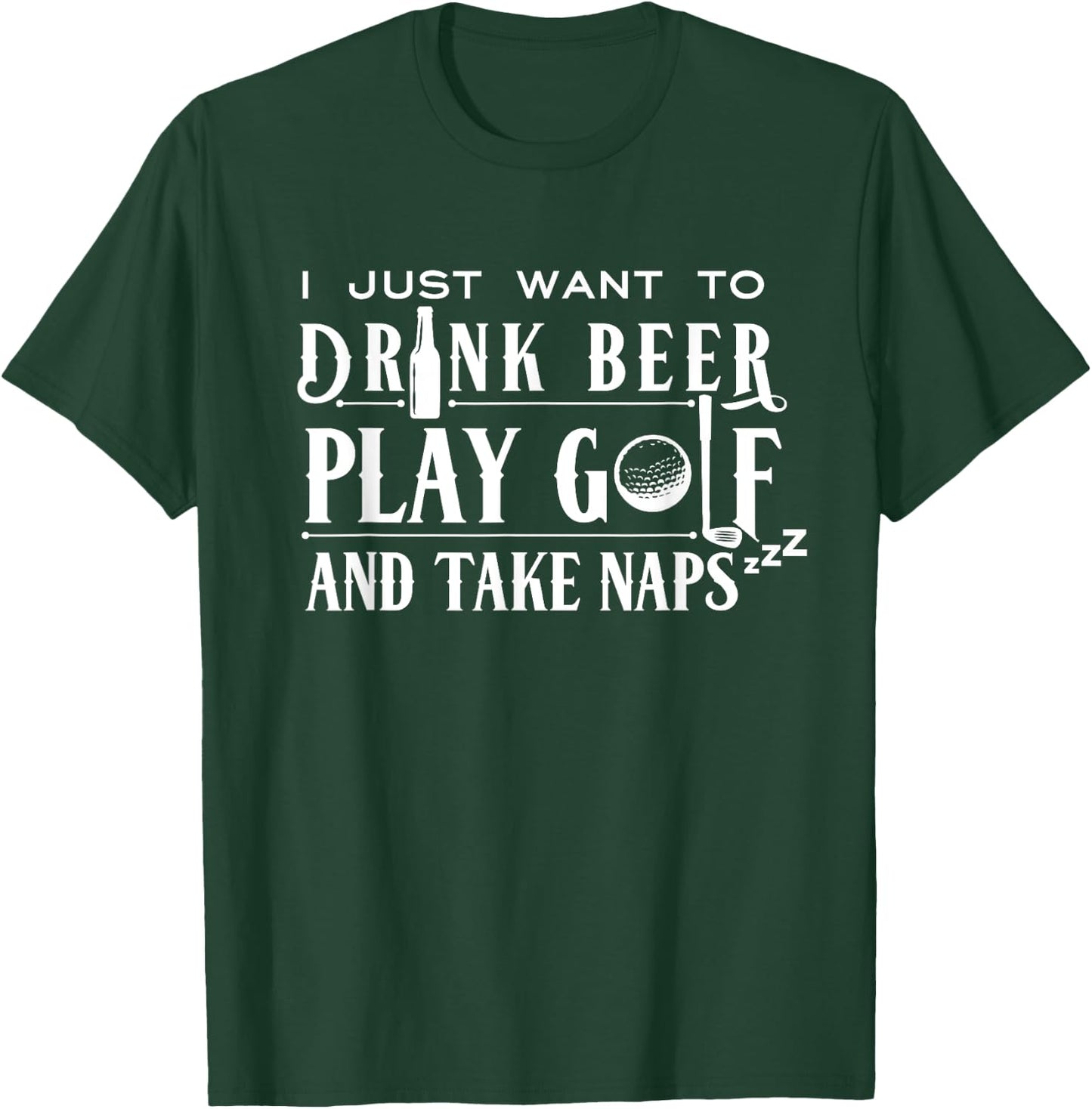 Funny Golf Beer Naps Xmas Gift Ideas for Golfers T-Shirt - T-Shirt | Forest