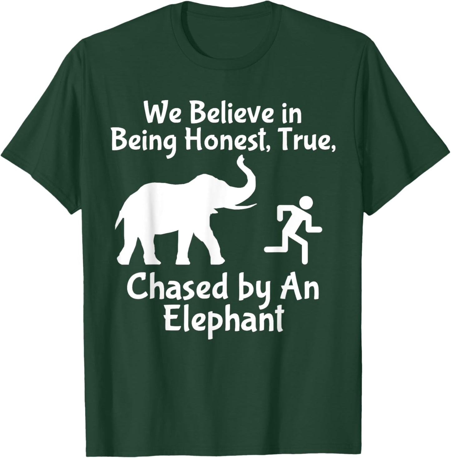 LDS Funny Chased by an Elephant Mormon Faith T-Shirt - T-Shirt | Forest