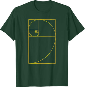 Fibonacci Sequence Golden Ratio Rule Number Fib Think T-Shirt - T-Shirt | Forest