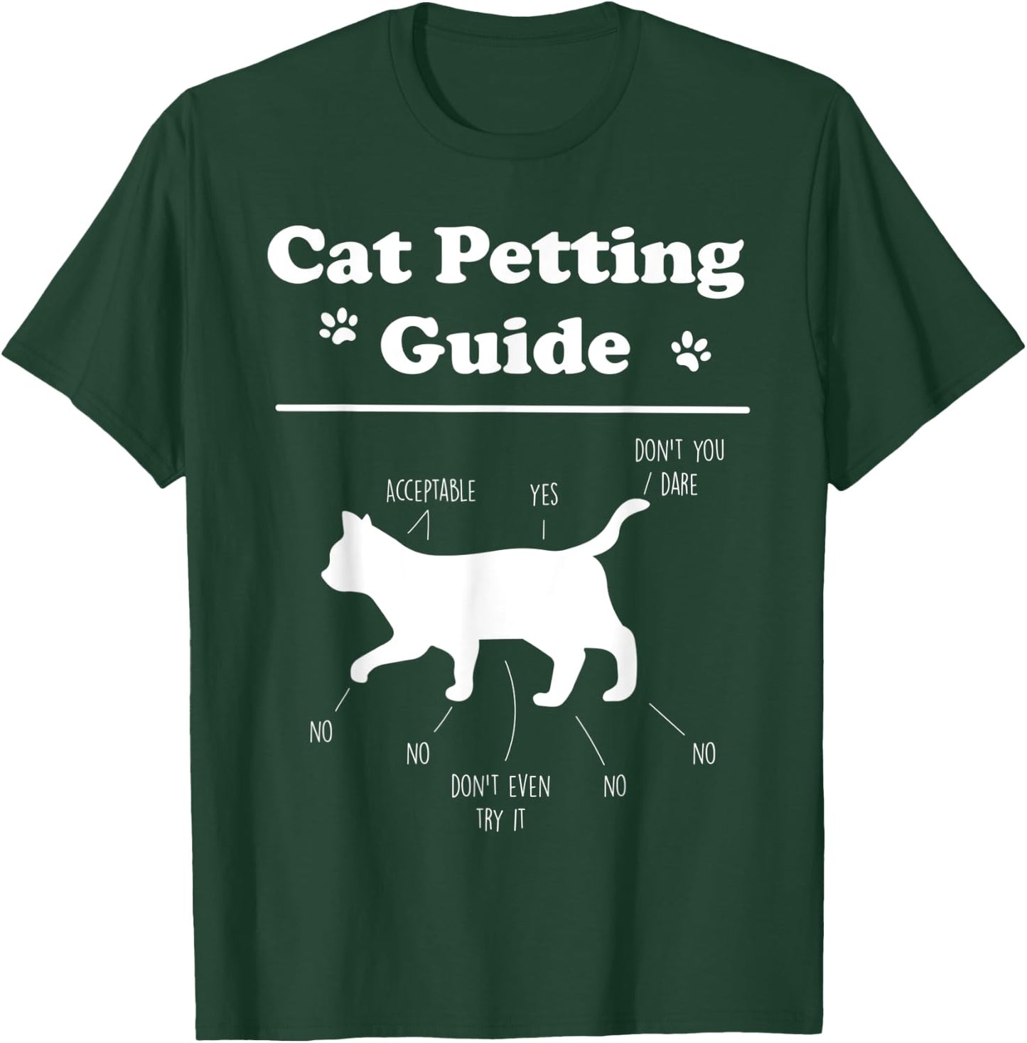 Cat Petting Guide Funny Cat Owner Pet Kitten Petting Guide Men Women Kids T-Shirt - T-Shirt | Forest