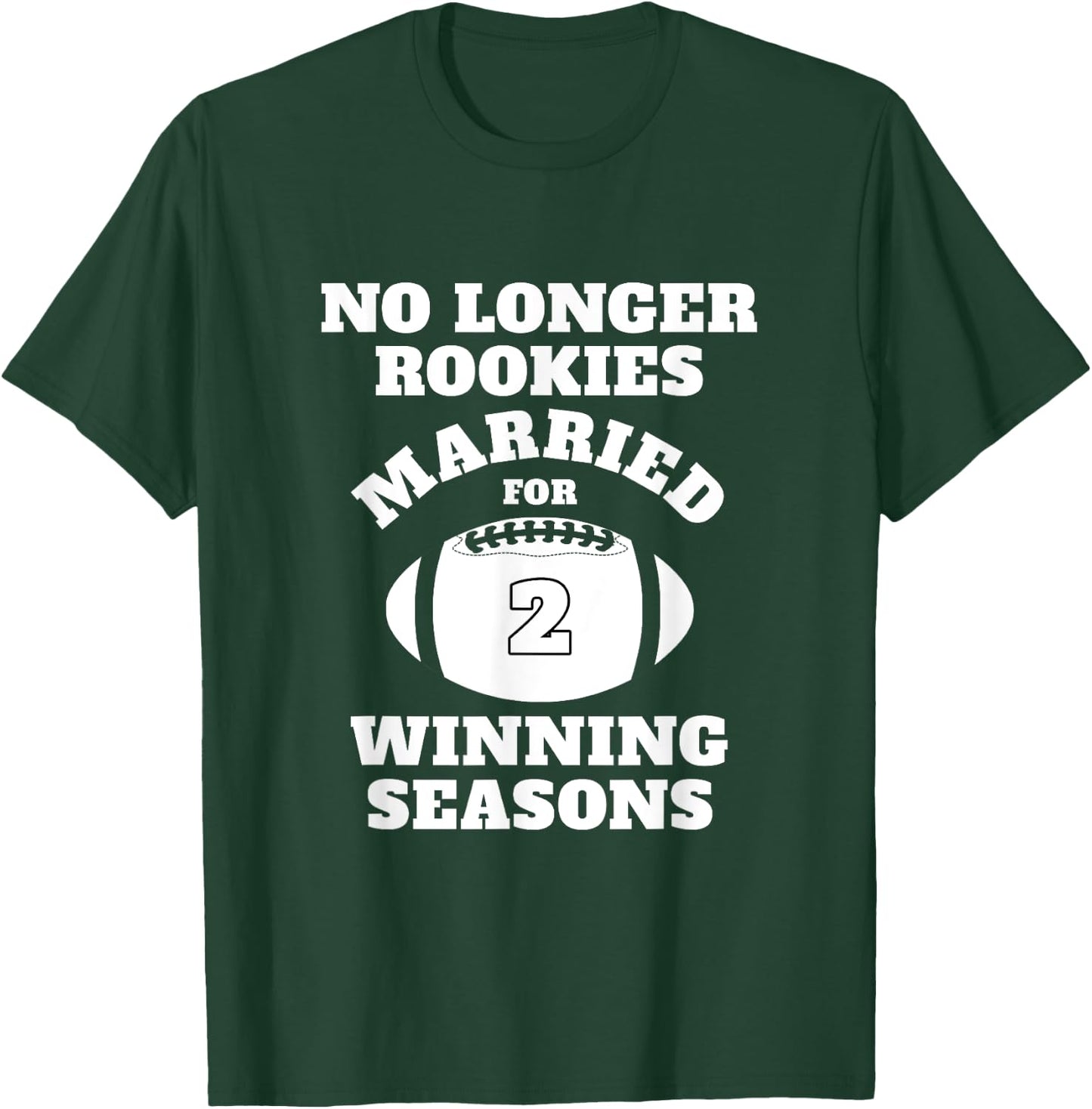2nd Wedding Anniversary Gift Football Him Husband Her Shirt T-Shirt - T-Shirt | Forest