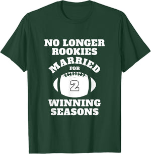 2nd Wedding Anniversary Gift Football Him Husband Her Shirt T-Shirt - T-Shirt | Forest