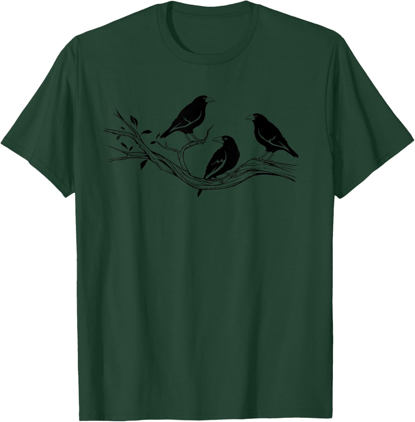 Cool Black Crow Product Bird Gift Norse Raven Crows On Wire T-Shirt - T-Shirt | Forest